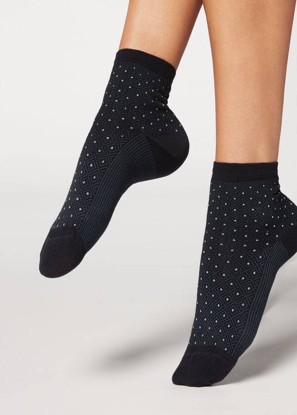 Calzedonia Kurzes Patterned Socken Damen Blau | CH1681ZG