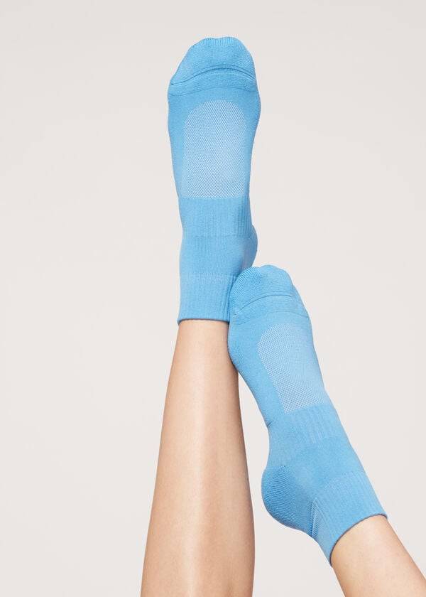 Calzedonia Kurzes Sport Socken Damen Blau | CH1671PQ