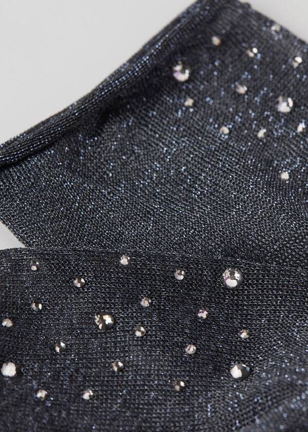 Calzedonia Kurzes with Glitter and Crystals Socken Damen Schwarz | CH1662QZ