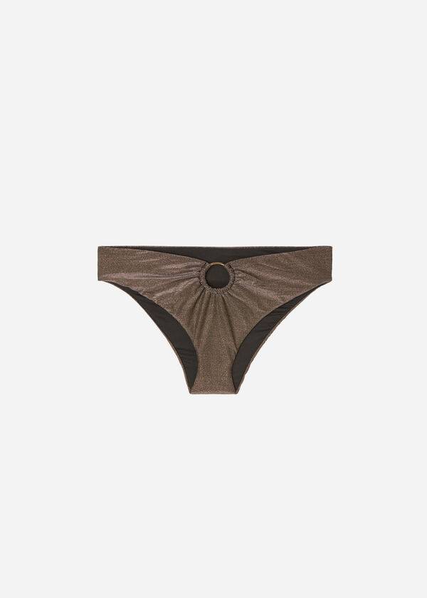 Calzedonia Lamé High Taille Hollywood Bikinihosen Damen Schwarz | CH2704YU