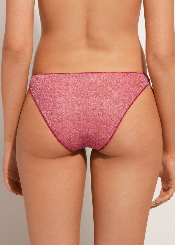 Calzedonia Lamé Lisbona Bikinihosen Damen Rosa | CH2702IS