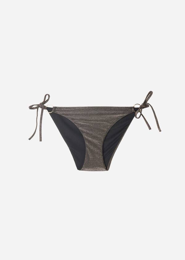 Calzedonia Lamé String Hollywood Bikinihosen Damen Schwarz | CH2701OR