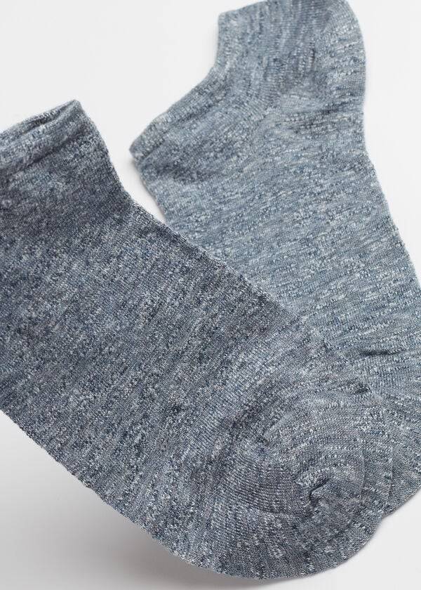 Calzedonia Linen and Viscose No-show Socken Damen Blau | CH1897WY