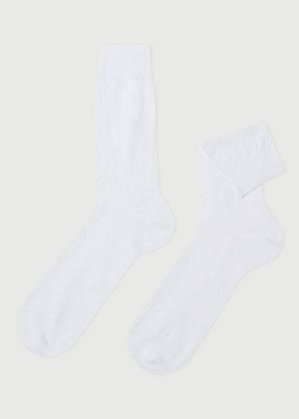 Calzedonia Lisle Thread Crew Socken Herren Weiß | CH1357IS