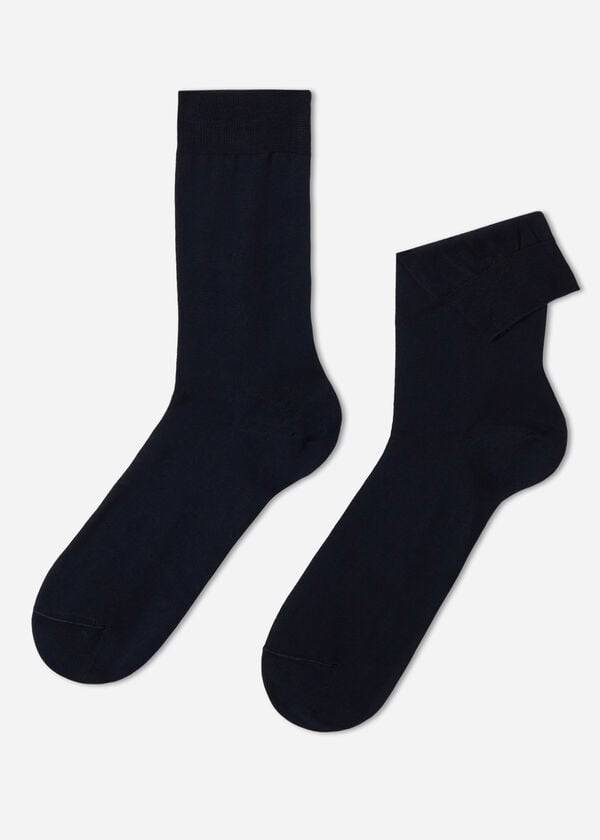 Calzedonia Lisle Thread Crew Socken Herren Blau | CH1385PQ