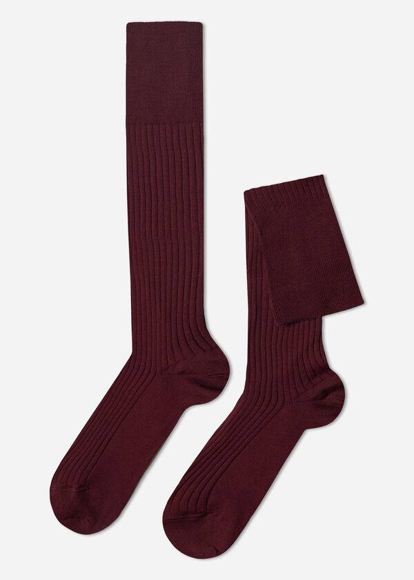 Calzedonia Lisle Thread Gerippt Long Socken Herren Bordeaux | CH1438AP