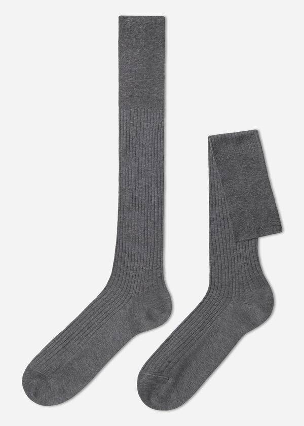 Calzedonia Lisle Thread Gerippt Long Socken Herren Grau | CH1440DN