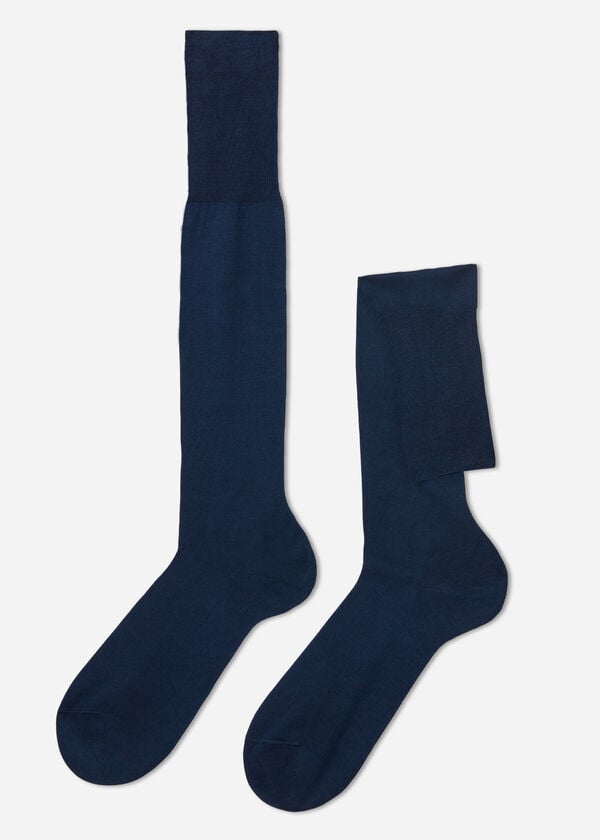 Calzedonia Lisle Thread Long Socken Herren Navy | CH1426NB