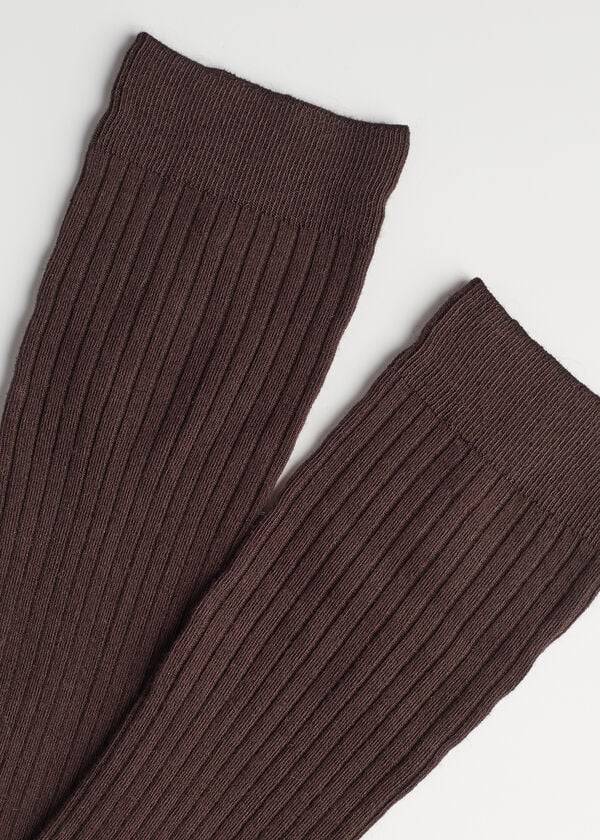 Calzedonia Long Gerippt Cashmere Socken Damen Braun | CH1946NB