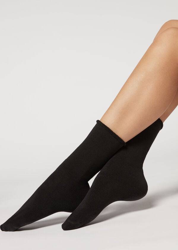 Calzedonia Long Thermal Baumwoll Socken Damen Schwarz | CH1943CE