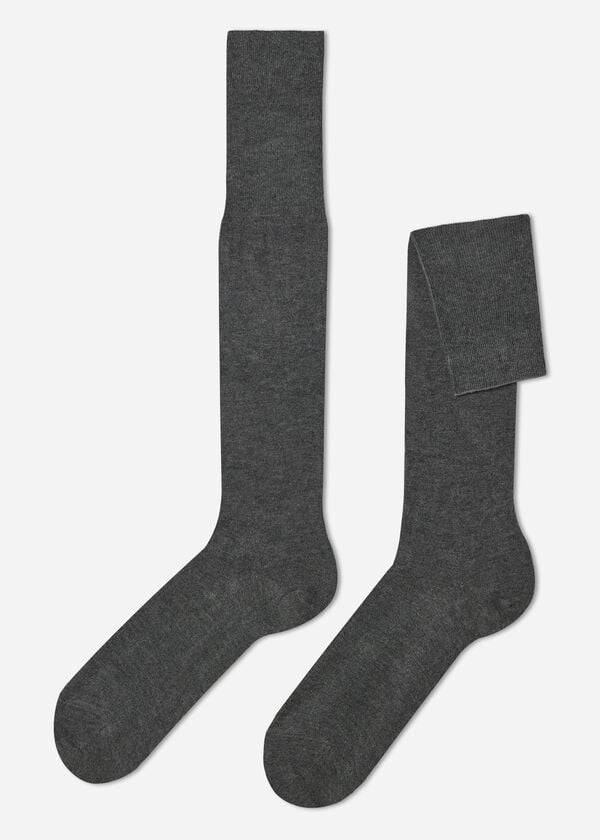 Calzedonia Long with Cashmere Socken Herren Grau | CH1406TV