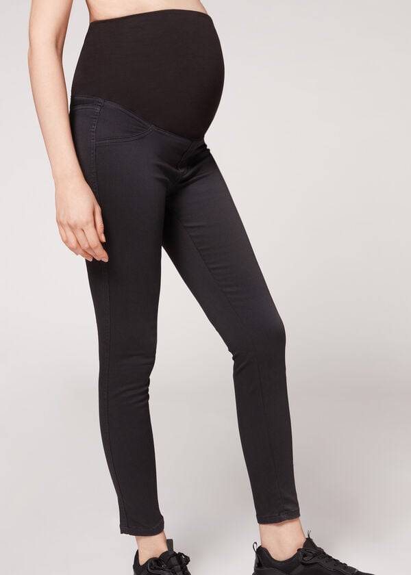 Calzedonia Maternity Jean Sport Leggings Damen Schwarz | CH1443HK