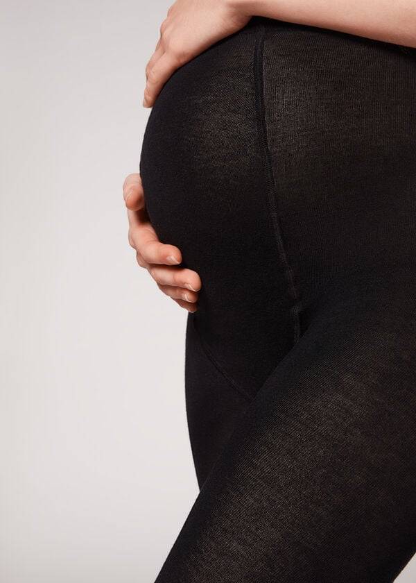 Calzedonia Maternity with Cashmere Opaque Strumpfhose Damen Schwarz | CH3142SO