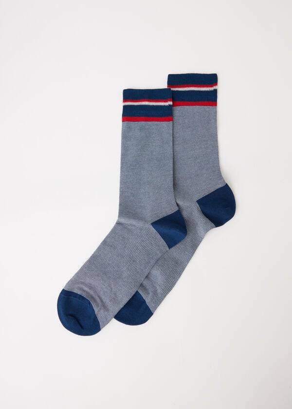 Calzedonia Micro Gestreift Crew Socken Herren Grau | CH1334AP