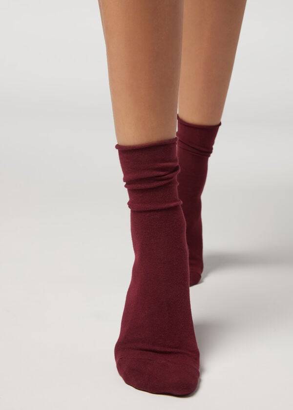 Calzedonia Non-Elastic Baumwoll Ankle Kurzes Socken Damen Rot | CH1736VD