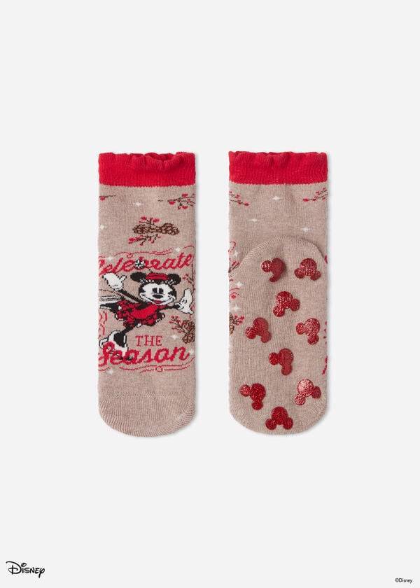 Calzedonia Non-slip Disney Minnie Mouse Christmas Kurzes Socken Kinder Braun | CH1074AP