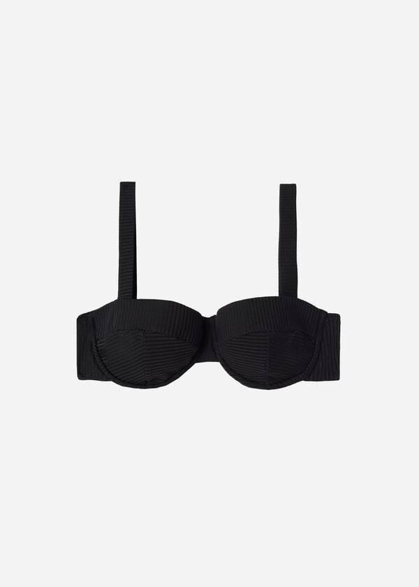 Calzedonia Push-Up Bandeau Parigi Bikinioberteile Damen Schwarz | CH2236EX