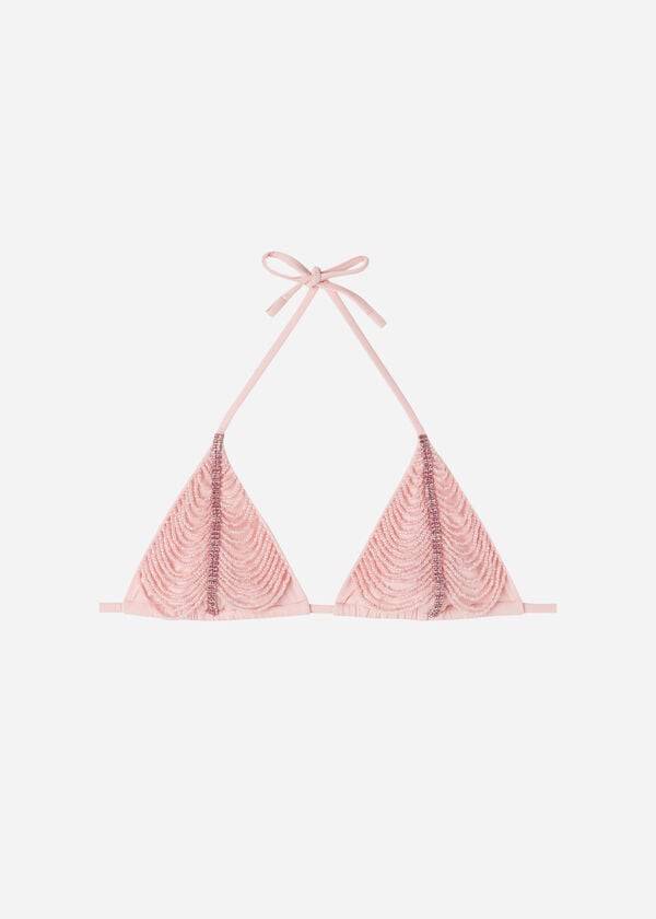 Calzedonia Rhinestone Beaded Badelatschen Triangle Manila Bikinioberteile Damen Rosa | CH2234QZ