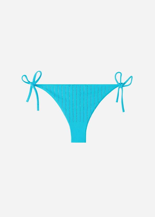 Calzedonia Rhinestone Brazilian String Shanghai Bikinihosen Damen Türkis Grün | CH2673PQ