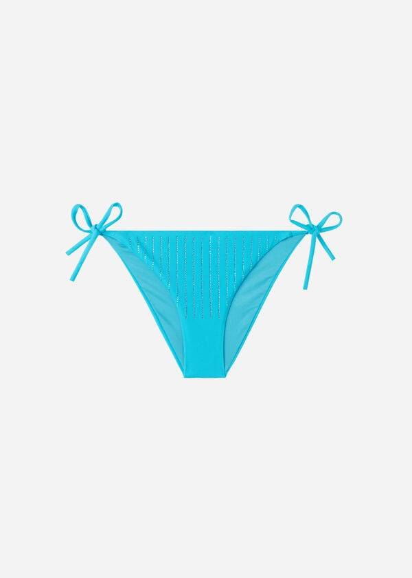 Calzedonia Rhinestone String Shanghai Bikinihosen Damen Türkis Grün | CH2665KI