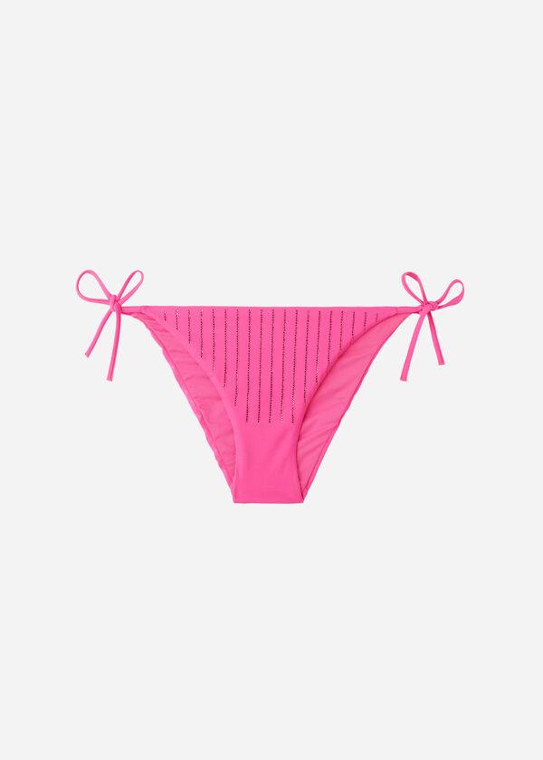 Calzedonia Rhinestone String Shanghai Bikinihosen Damen Rosa | CH2666JJ