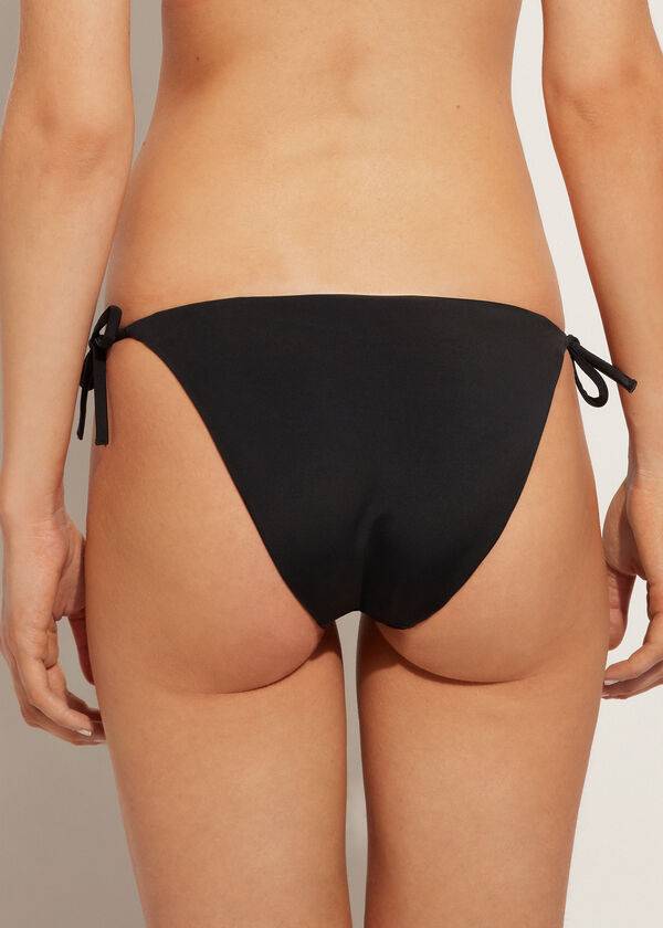 Calzedonia Rhinestone String Shanghai Bikinihosen Damen Schwarz | CH2667HK