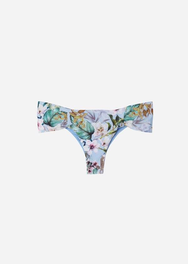 Calzedonia Ruffly Brazilian Atene Bikinihosen Damen Blau | CH2658NB