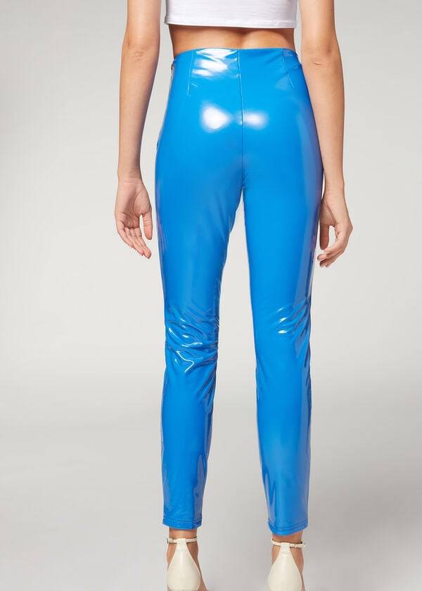 Calzedonia Schlank in Thermal Vinyl Hose Damen Blau | CH1453MA