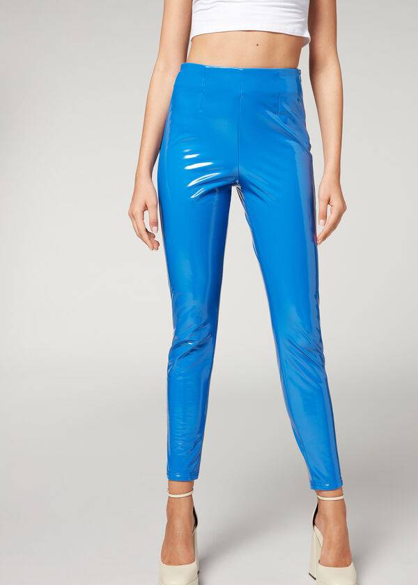 Calzedonia Schlank in Thermal Vinyl Hose Damen Blau | CH1453MA