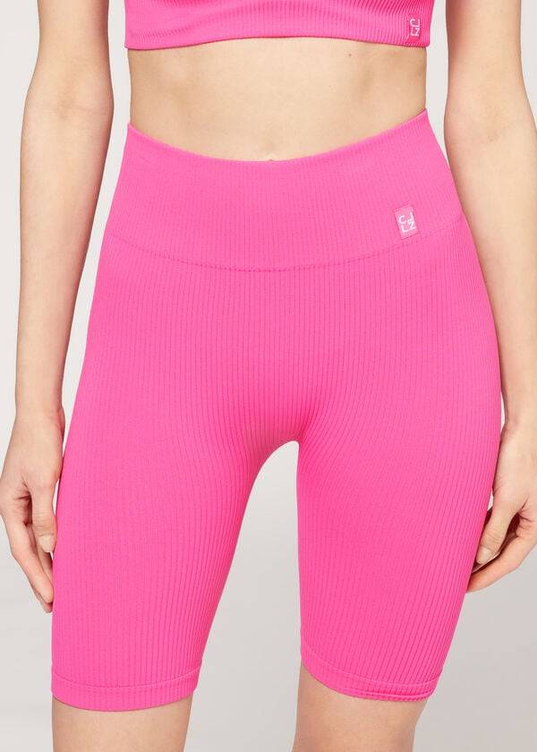 Calzedonia Seamless Turn Bike Leggings Damen Rosa | CH1512UT