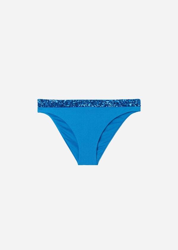 Calzedonia Sequined Cannes rosa Bikinihosen Damen Blau | CH2650UT