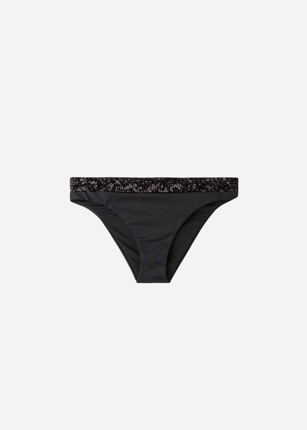 Calzedonia Sequined Cannes rosa Bikinihosen Damen Schwarz | CH2652TV