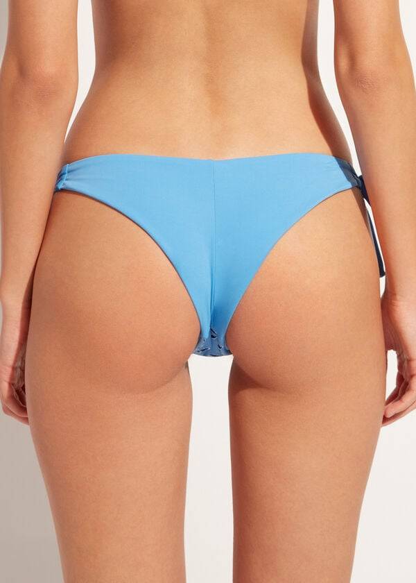 Calzedonia Side Tie Brazilian Corfù Bikinihosen Damen Blau | CH2632UT