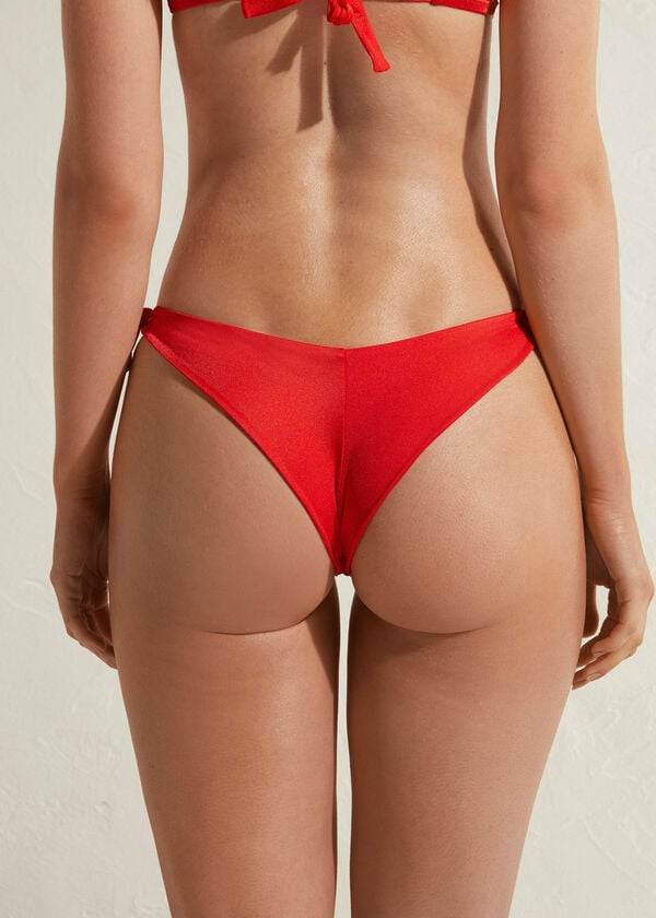 Calzedonia Side Tie Brazilian Marrakech Bikinihosen Damen Rot | CH2631IS