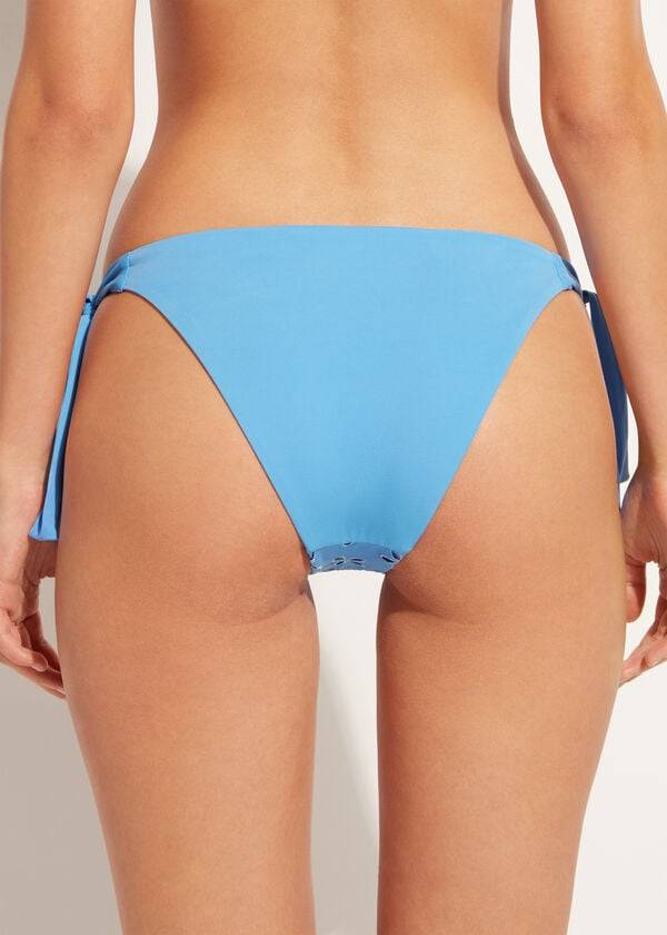 Calzedonia Side Tie Corfù Bikinihosen Damen Blau | CH2629PQ