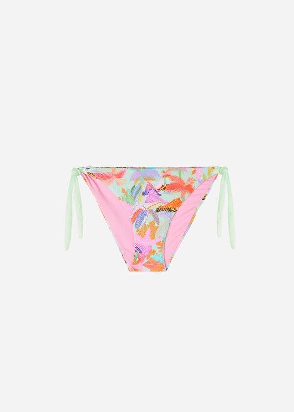 Calzedonia Side-Tie Foliage Tahiti Bikinihosen Damen Grün | CH2622HK