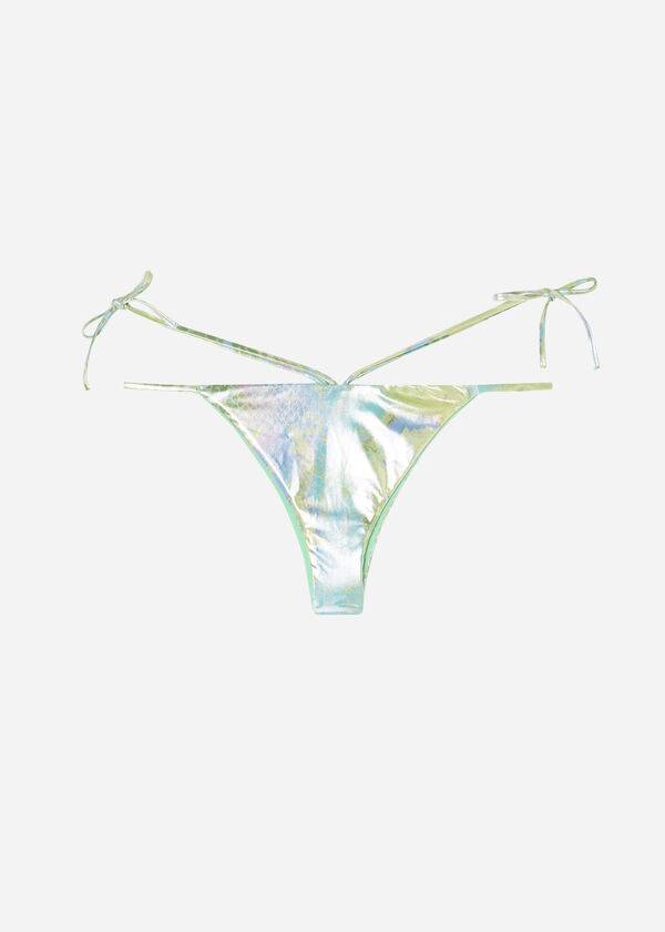 Calzedonia Snake-Pattern Brazilian String Las Palmas Bikinihosen Damen Grün | CH2617XF