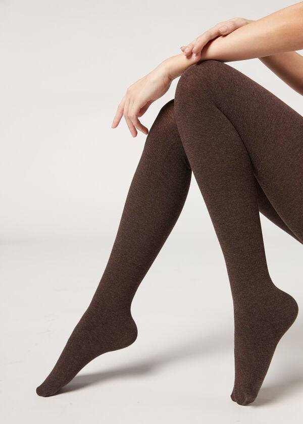 Calzedonia Soft Modal and Cashmere Blend Opaque Strumpfhose Damen Braun | CH3126PQ