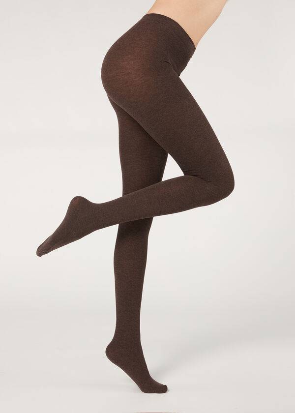 Calzedonia Soft Modal and Cashmere Blend Opaque Strumpfhose Damen Braun | CH3126PQ