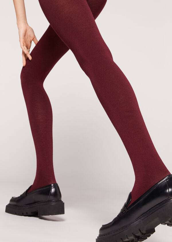 Calzedonia Soft Modal and Cashmere Blend Opaque Strumpfhose Damen Bordeaux | CH3132RW