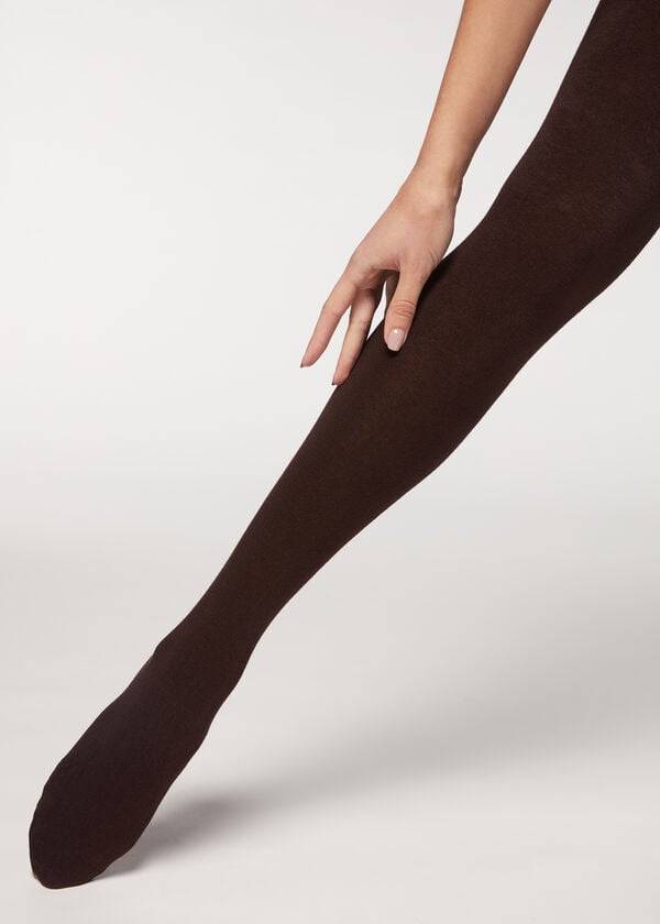 Calzedonia Soft Modal and Cashmere Blend Opaque Strumpfhose Damen Kaffee | CH3133EX