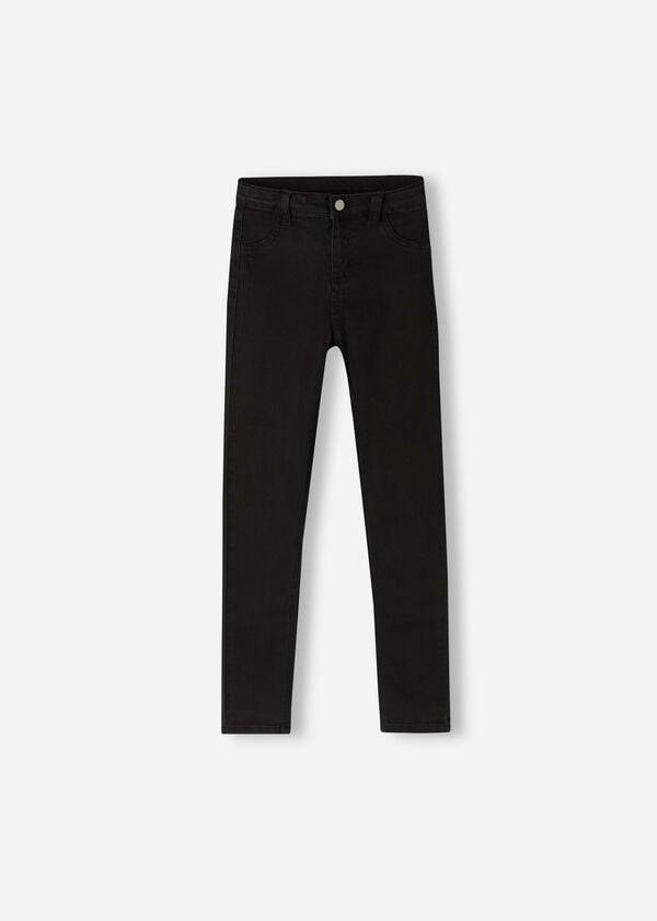 Calzedonia Soft Touch Denim Cropped Schlank Leggings Kinder Schwarz Blau | CH1050DN