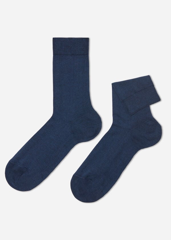 Calzedonia Stretch Baumwoll Crew Socken Herren Navy | CH1355YU