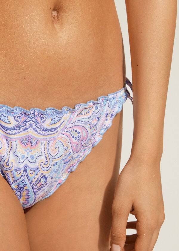 Calzedonia String Amalfi Bikinihosen Damen Blau | CH2614BC