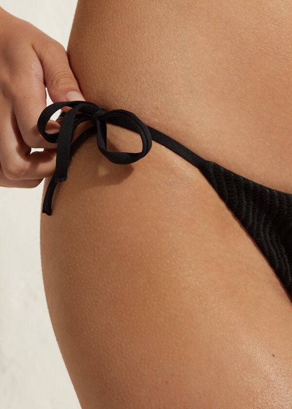 Calzedonia String Mykonos Bikinihosen Damen Schwarz | CH2583EX