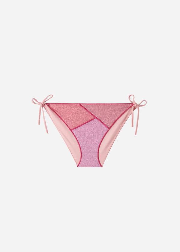 Calzedonia String Tie Lamé Lisbona Bikinihosen Damen Rosa | CH2570HK