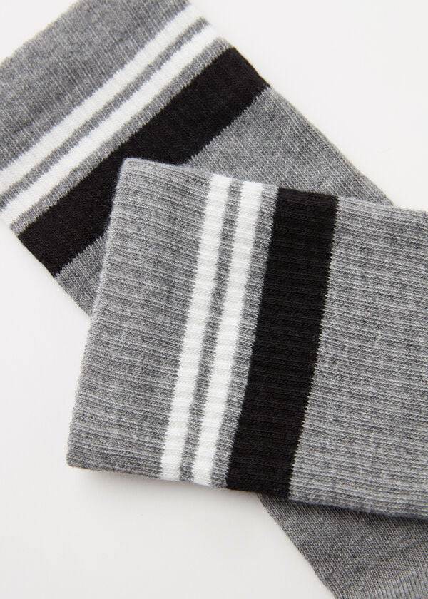 Calzedonia Stripe Motif Crew Socken Herren Grau | CH1320VD