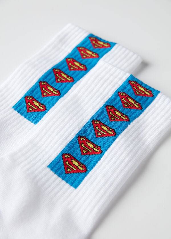 Calzedonia Superman Crew Socken Herren Weiß Blau | CH1333PQ