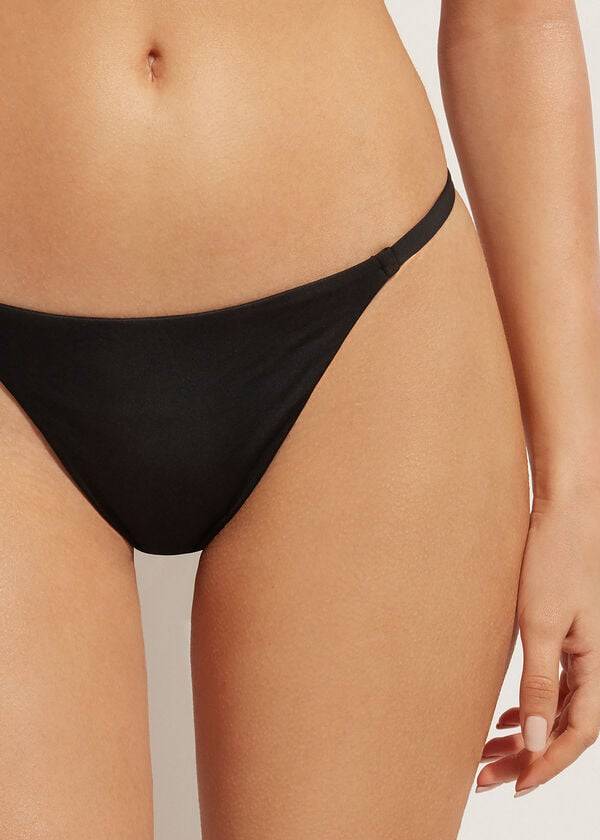 Calzedonia Tanga Indonesia Eco Bikinihosen Damen Schwarz | CH2558WY