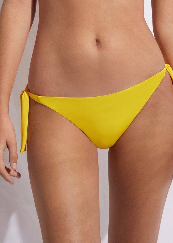 Calzedonia Tied Indonesia Eco Side tie Bikinihosen Damen Gelb | CH2538CE